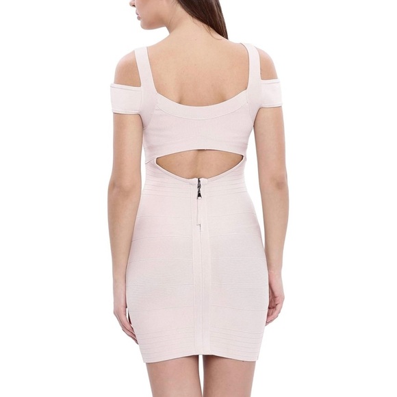 Guess Bandage Mini Body-con Cocktail Dress Nude Size Large - Picture 3 of 13